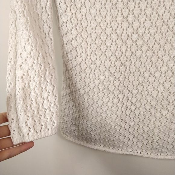 Christina White Crochet Three Quarter Length Shirt - Picture 3 of 7